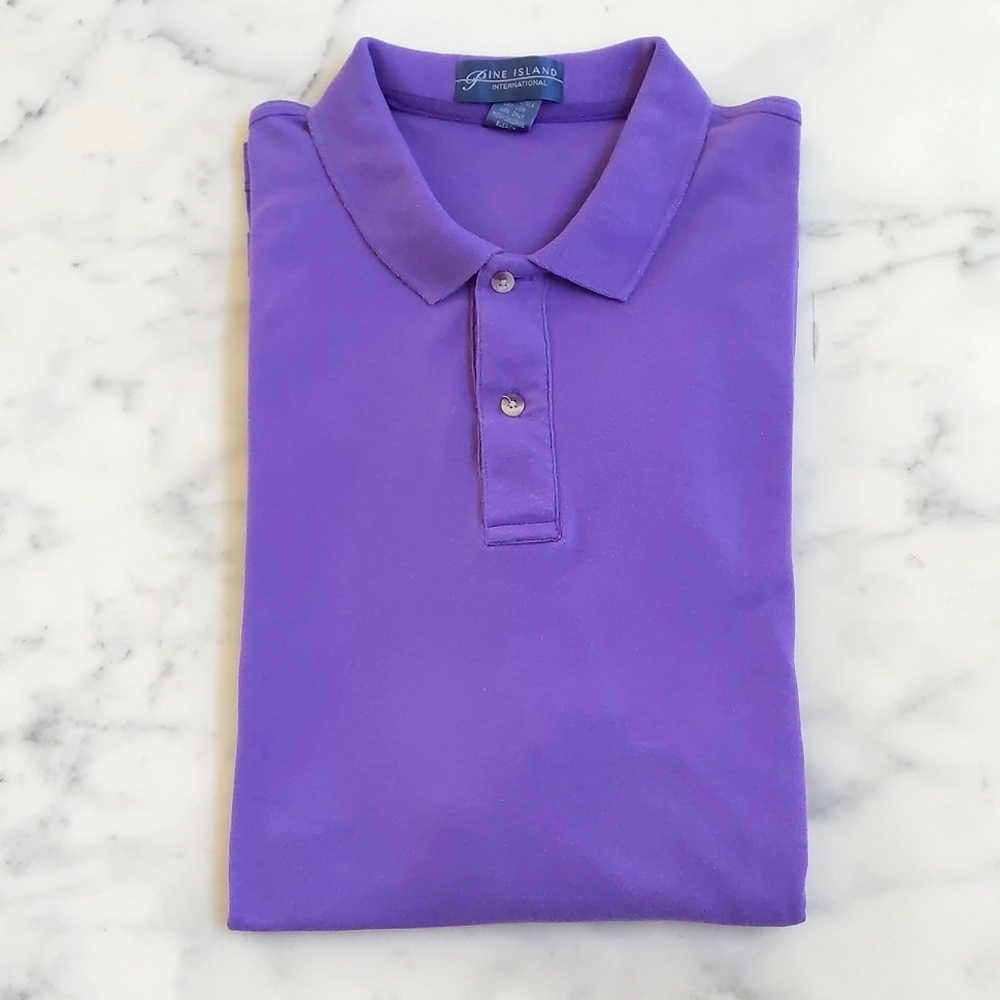 Men's 100% Cotton Short Sleeve Purple Polo Shirt.